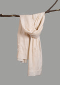 Handwoven & Handspun Pure Pashmina Shawl – Ivory Texture