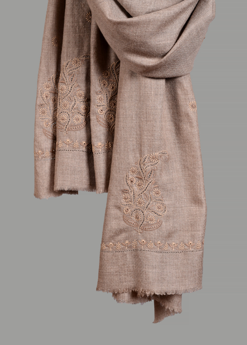 Handwoven & Handspun Pure Pashmina Shawl – Leaf Trail