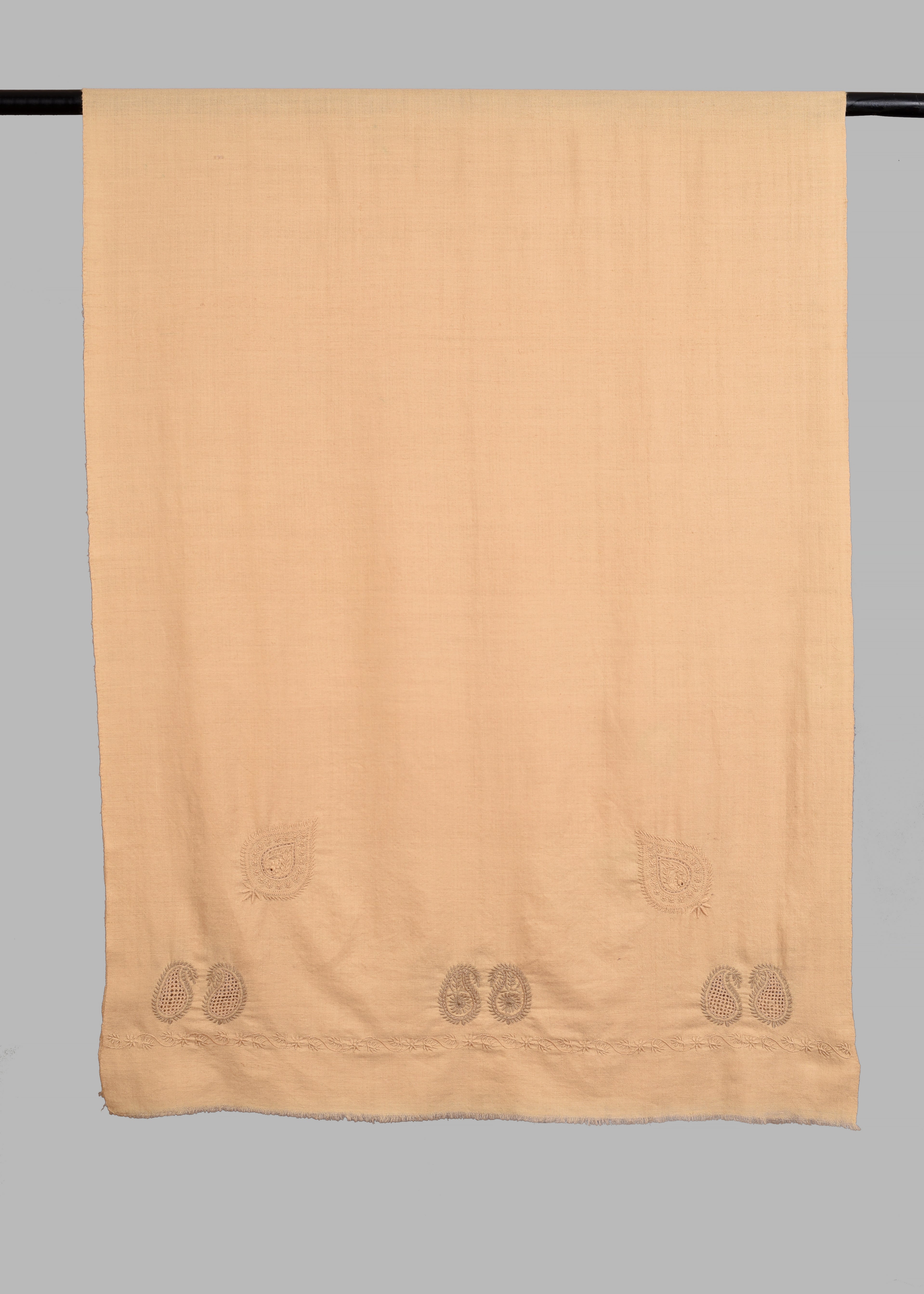 Handwoven & Handspun Pure Pashmina Shawl – Framed Twin Motifs