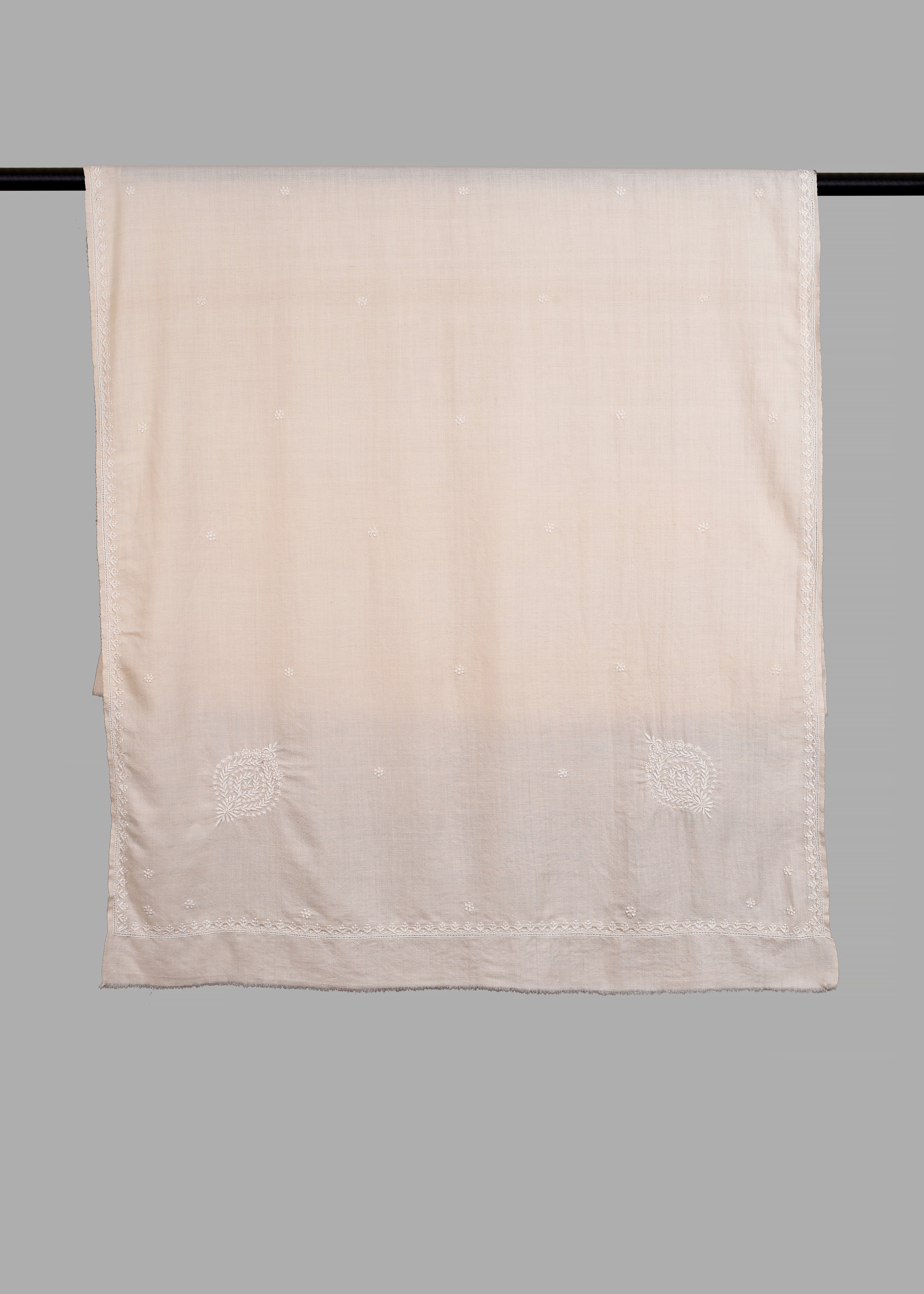 Handwoven & Handspun Pure Pashmina Shawl – Ivory Thread Garden