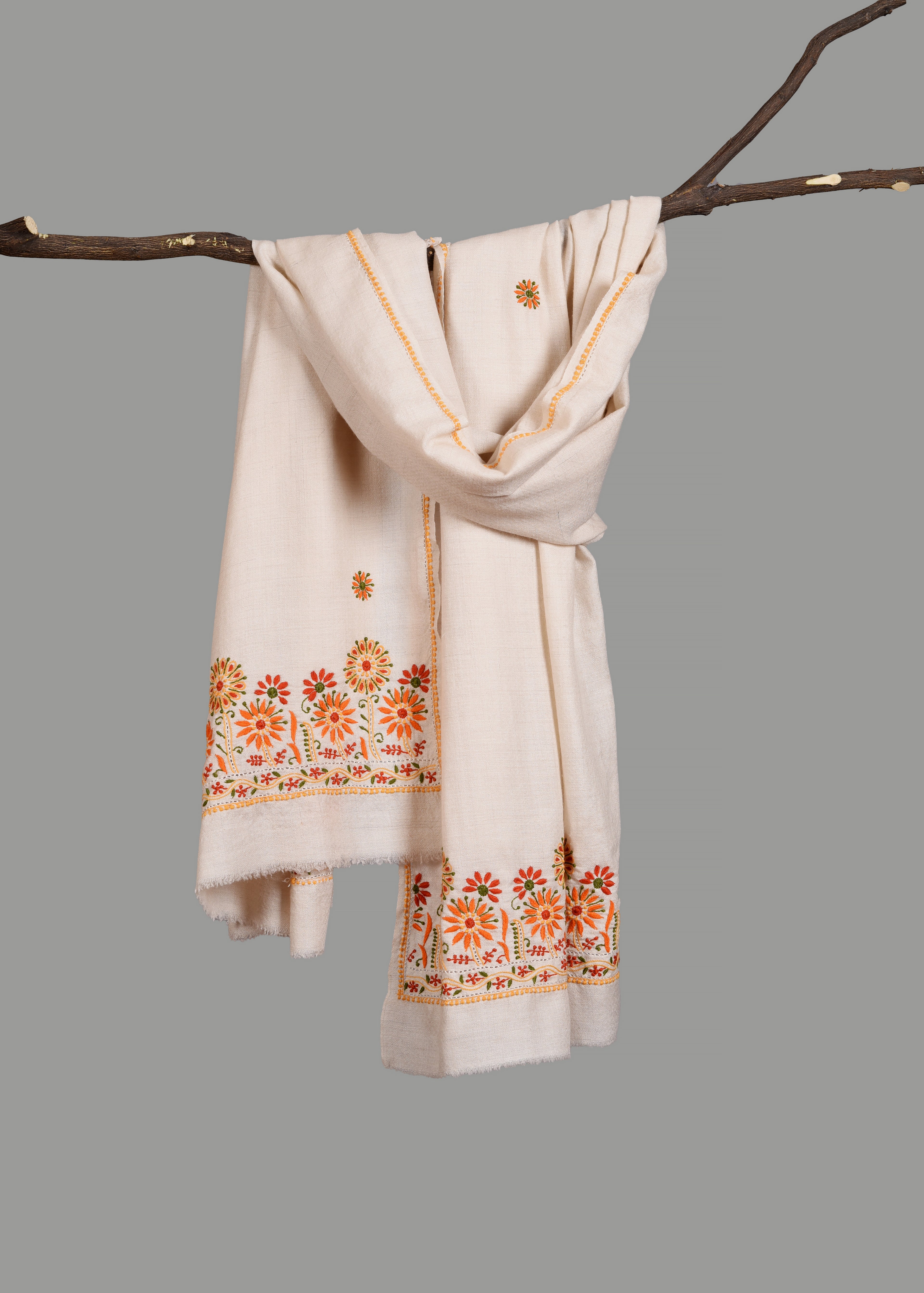 Handwoven & Handspun Pure Pashmina Shawl – Floral Rays