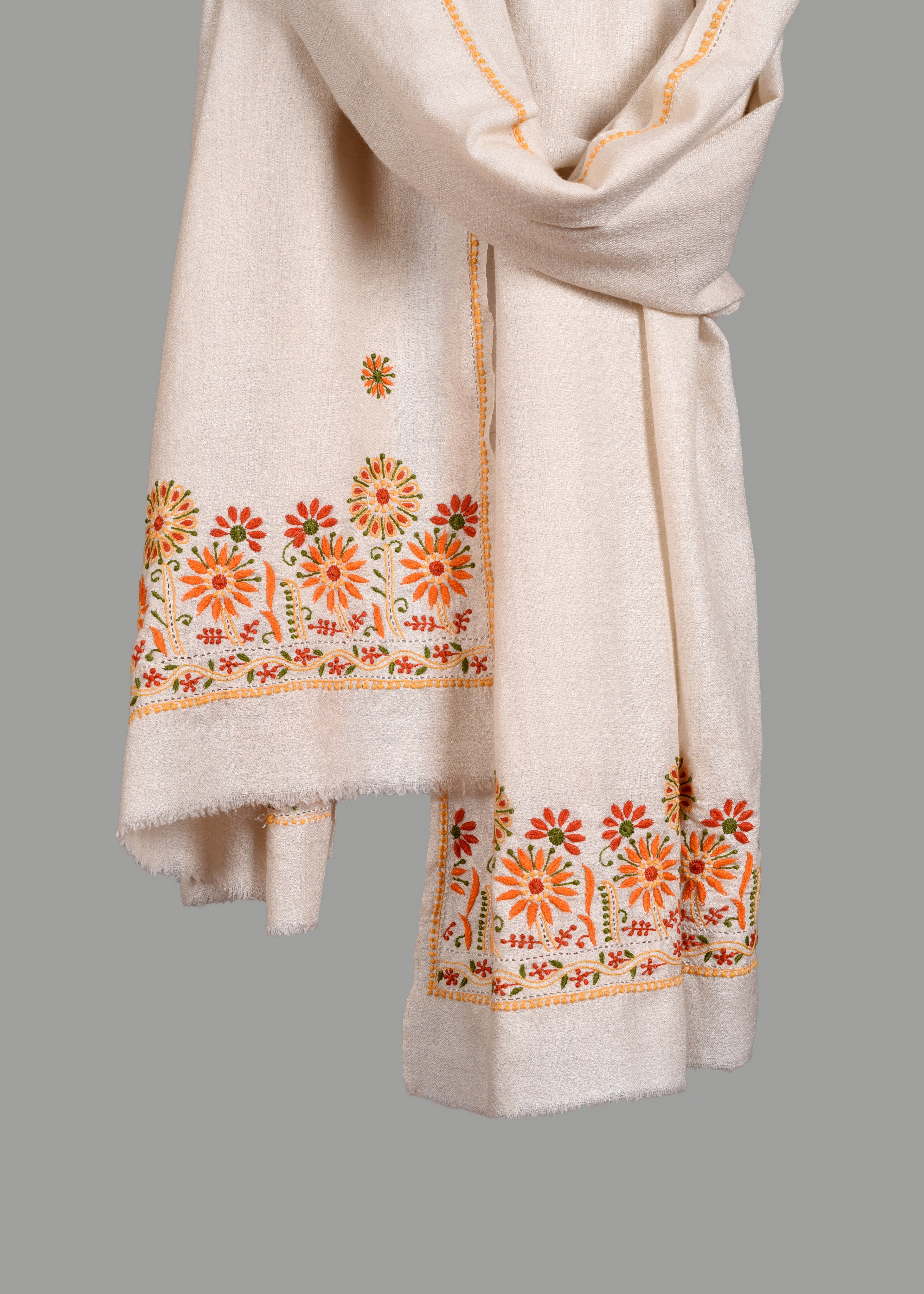Handwoven & Handspun Pure Pashmina Shawl – Floral Rays