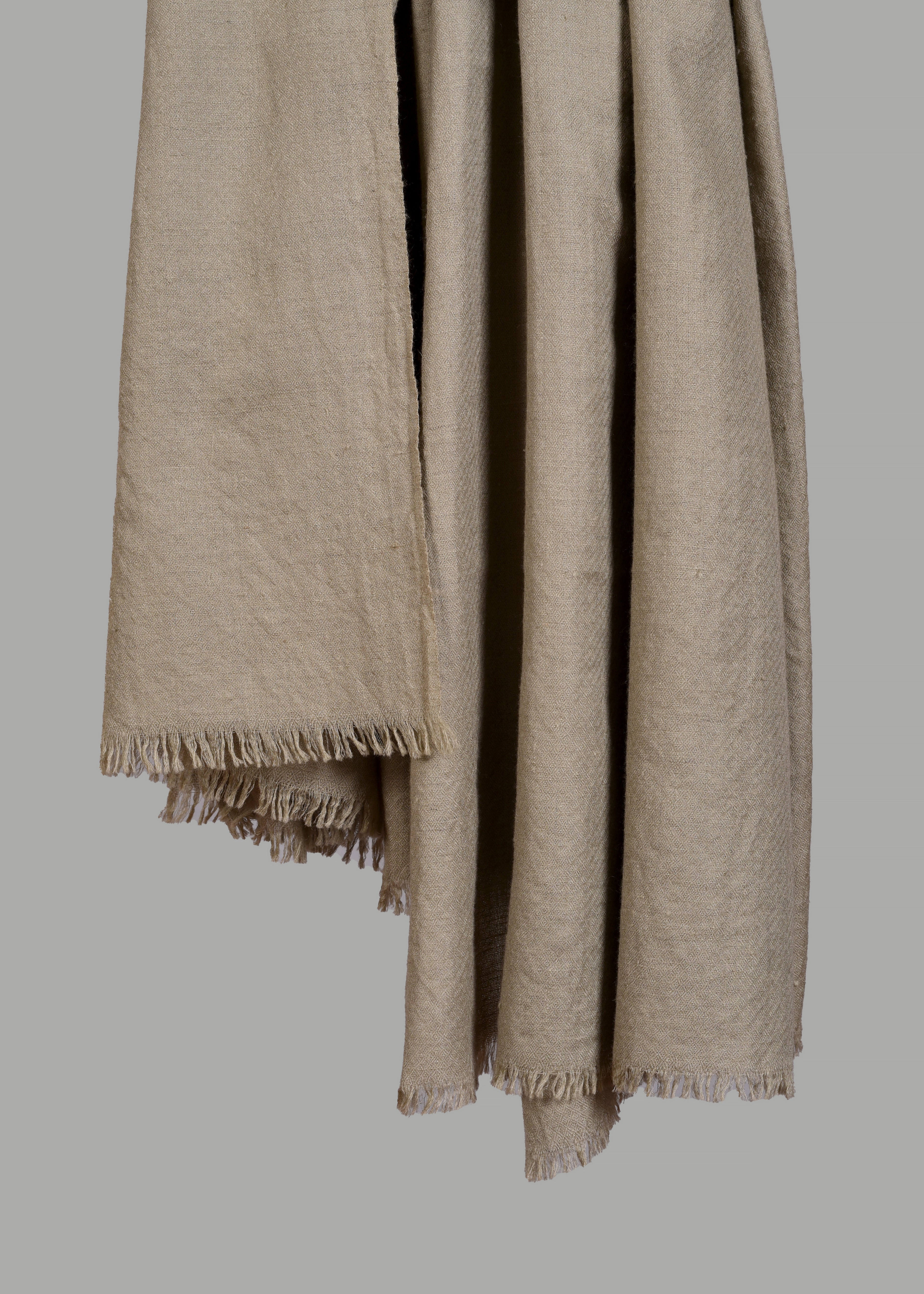 Handwoven & Handspun Pure Pashmina Mardana Shawl – Stone Dusk