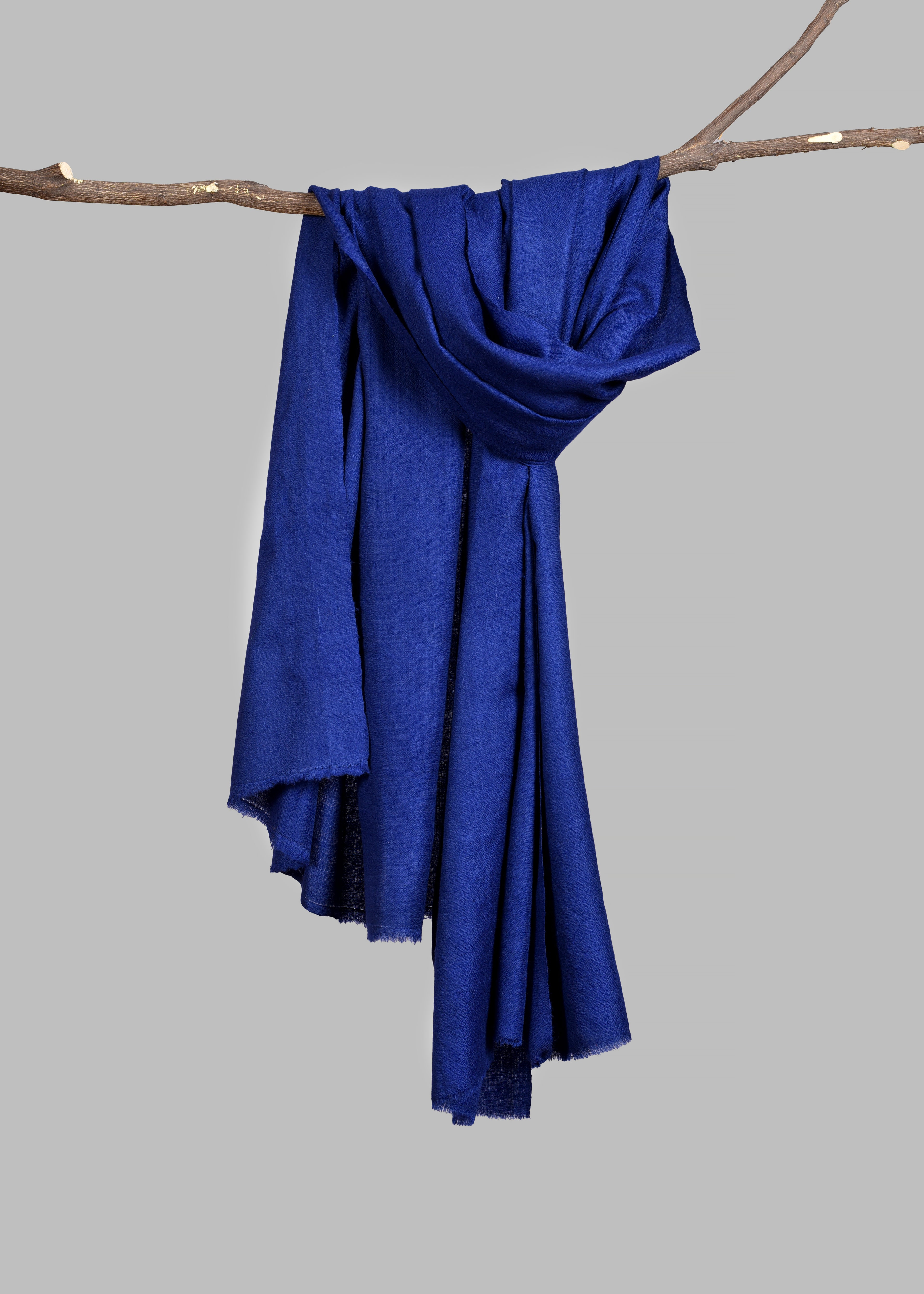 Handwoven & Handspun Pure Pashmina Shawl – Cobalt Depth