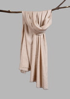 Handwoven & Handspun Pure Pashmina Mardana Shawl – Feather Ivory