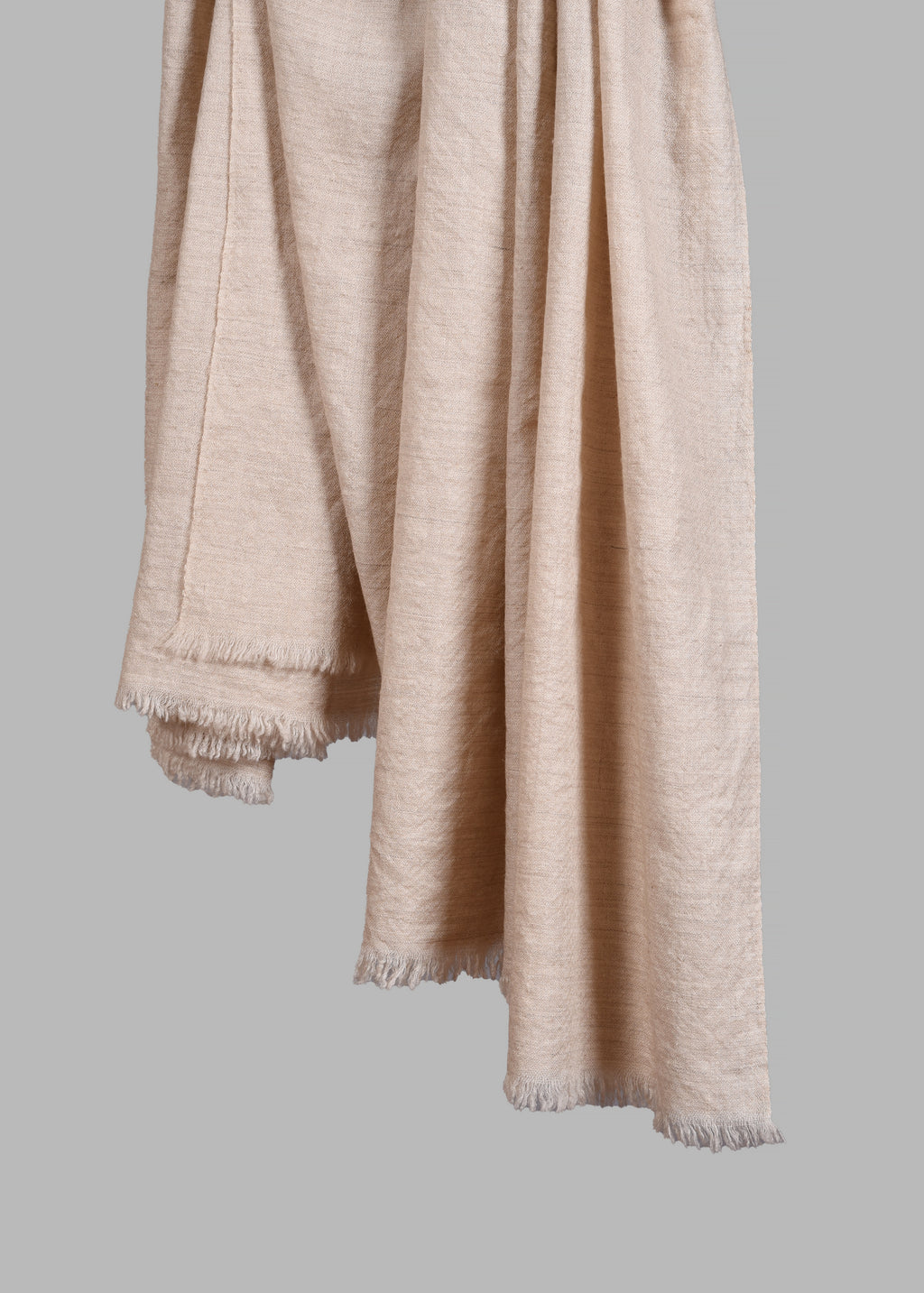 Handwoven & Handspun Pure Pashmina Mardana Shawl – Feather Ivory
