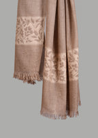 Handwoven Pure Pashmina Kani Stole – Botanical Border Weave