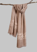 Handwoven Pure Pashmina Kani Stole – Floral Weave Panel