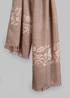 Handwoven Pure Pashmina Kani Stole – Floral Weave Panel
