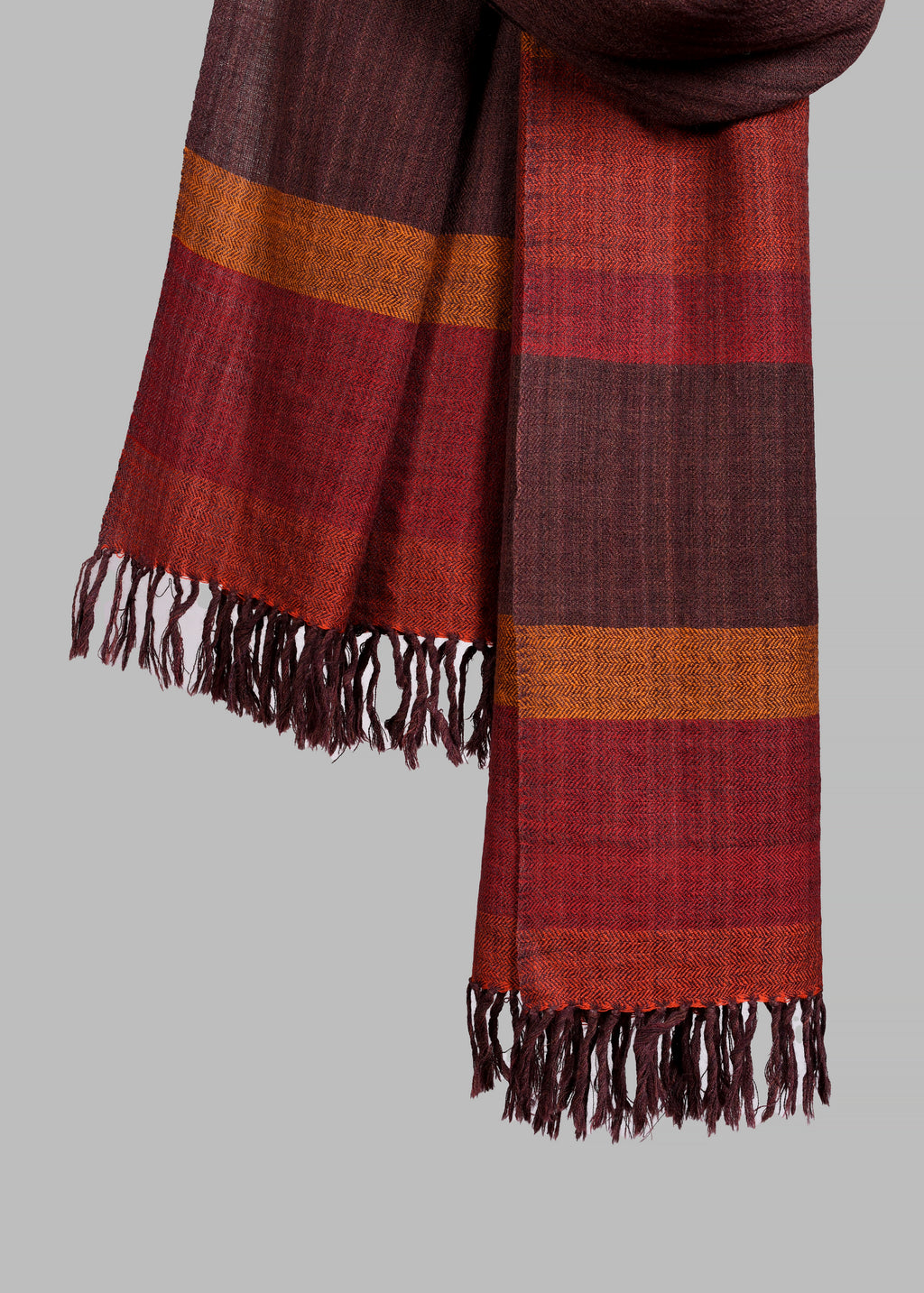 Kullu Handwoven Woollen Stole – Earthy Ombre