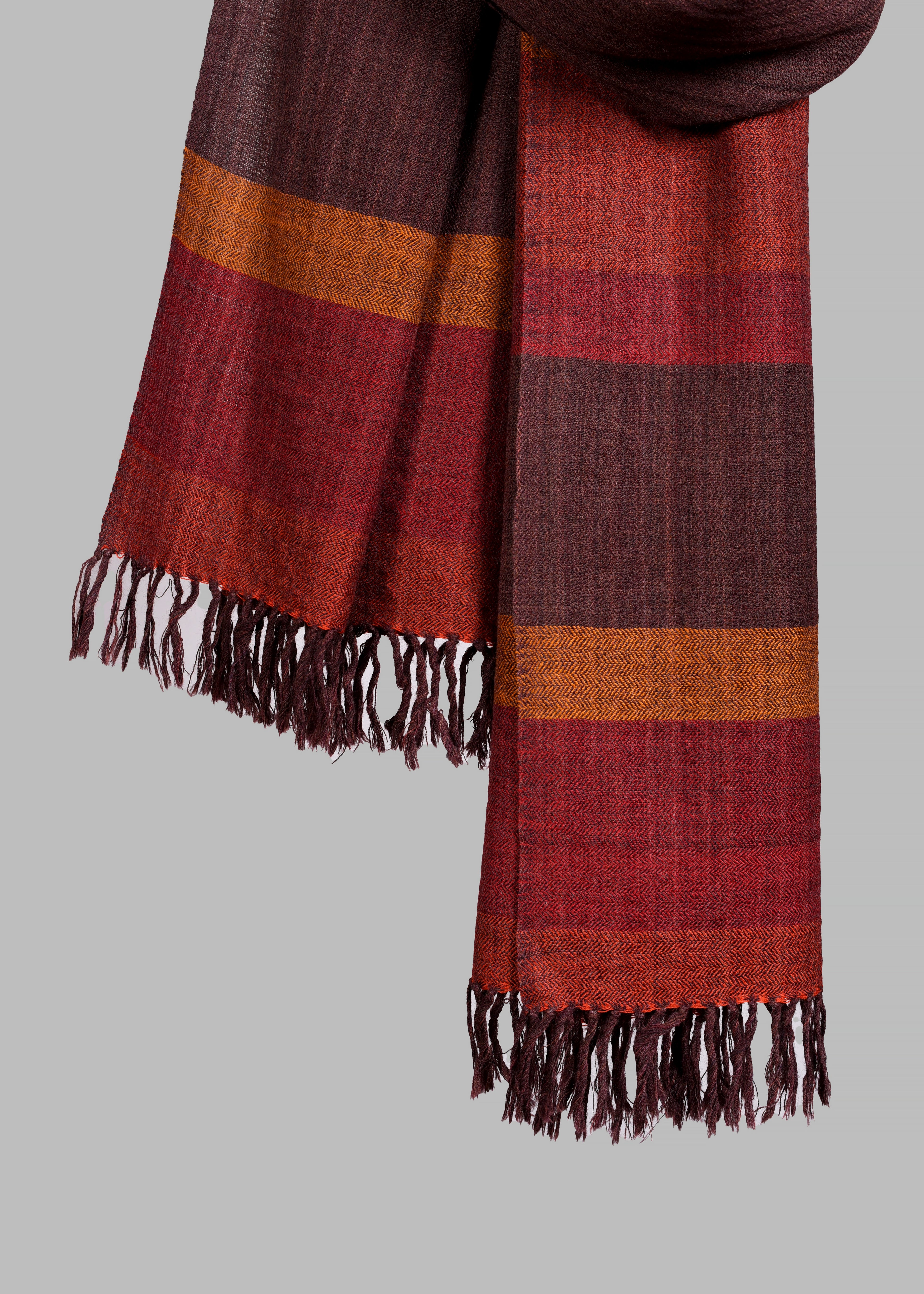 Kullu Handwoven Woollen Stole – Earthy Ombre