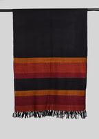 Kullu Handwoven Woollen Stole – Dark Rustic Bands