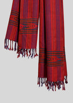 Kullu Handwoven Woollen Stole – Dual tone Crimson Purple