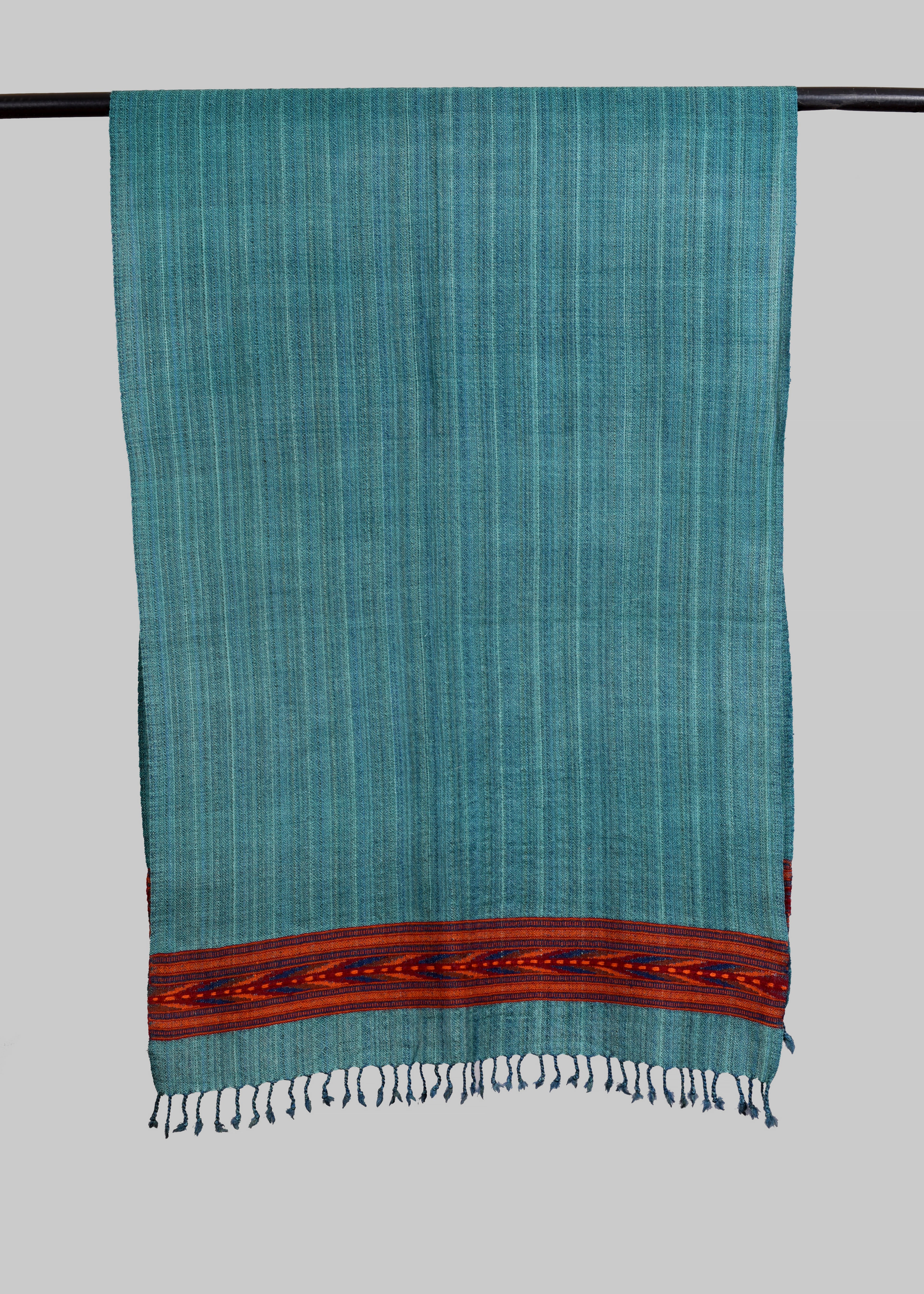 Kullu Handwoven Woollen Stole – Deep Sea Teal