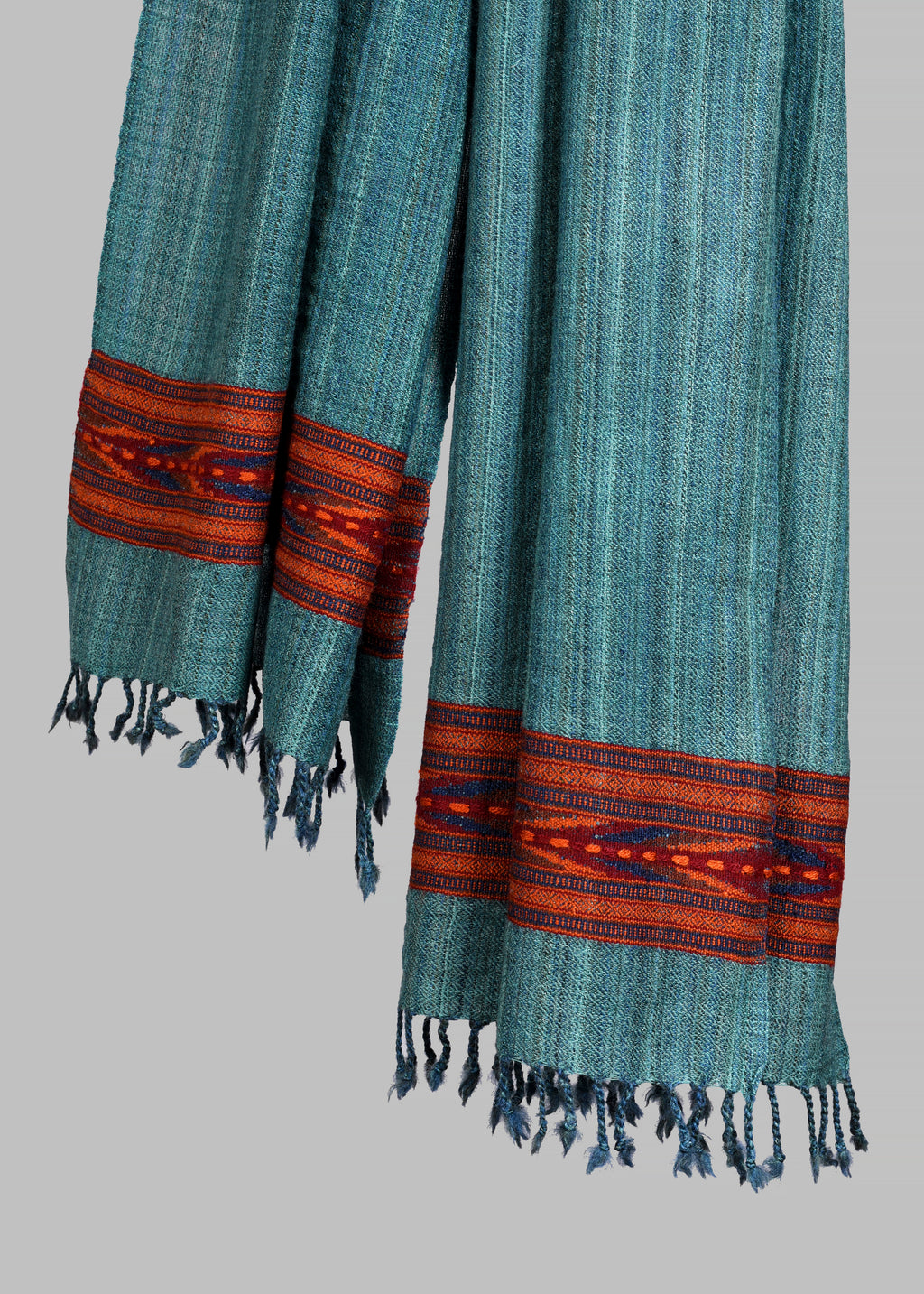 Kullu Handwoven Woollen Stole – Deep Sea Teal