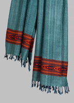 Kullu Handwoven Woollen Stole – Deep Sea Teal