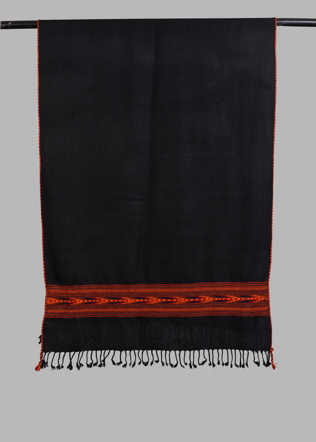 Kullu Handwoven Woollen Stole – Shadow Black