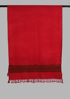 Kullu Handwoven Woollen Stole – Crimson Red