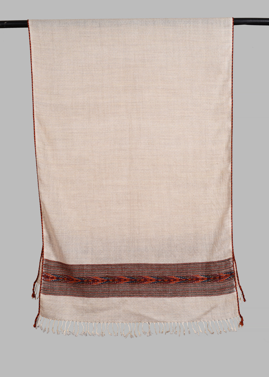 Kullu Handwoven Woollen Stole – Natural Beige
