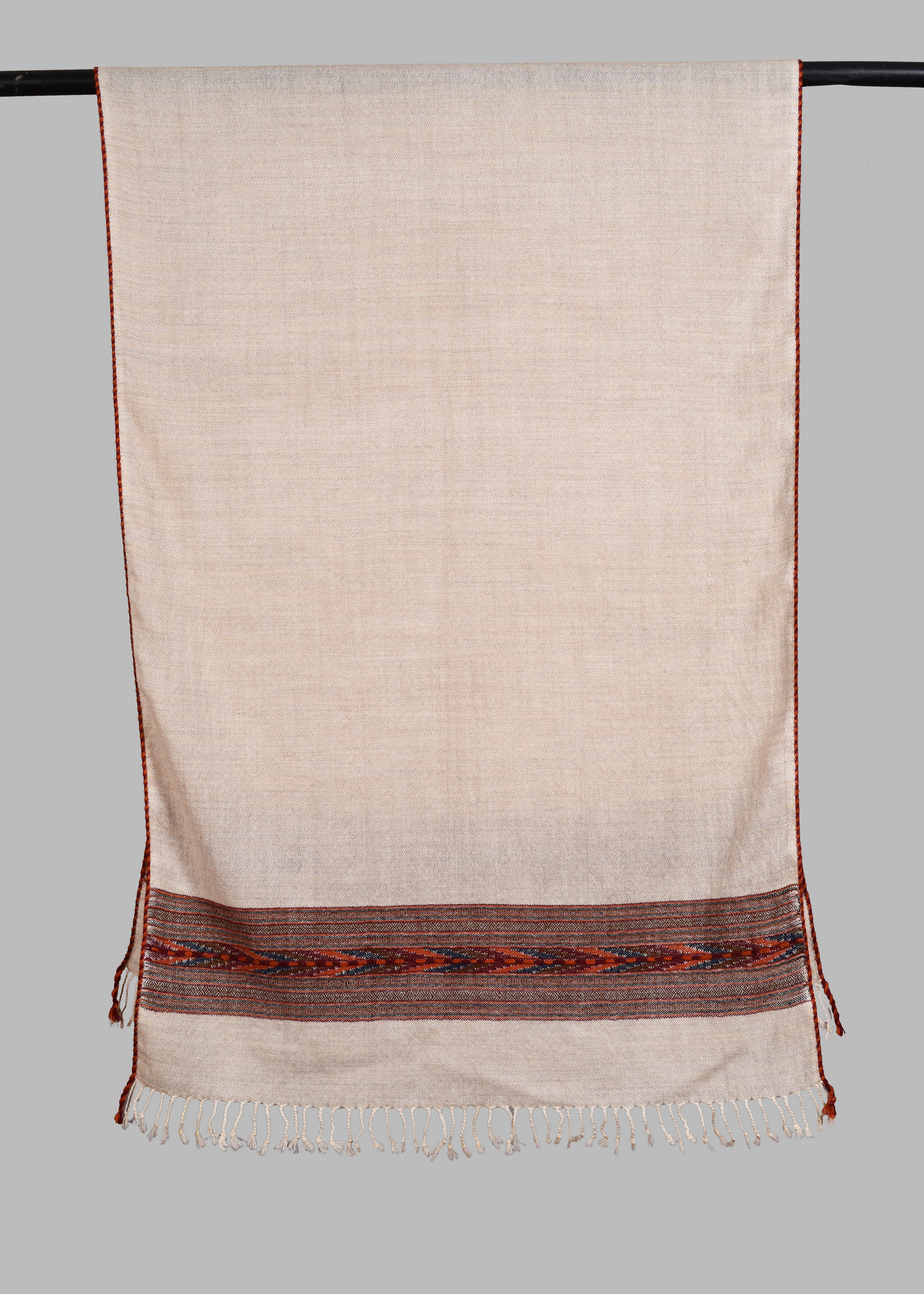Kullu Handwoven Woollen Stole – Natural Beige