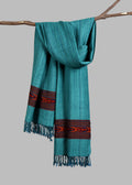 Kullu Handwoven Woollen Stole – Teal Tide