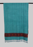 Kullu Handwoven Woollen Stole – Teal Tide