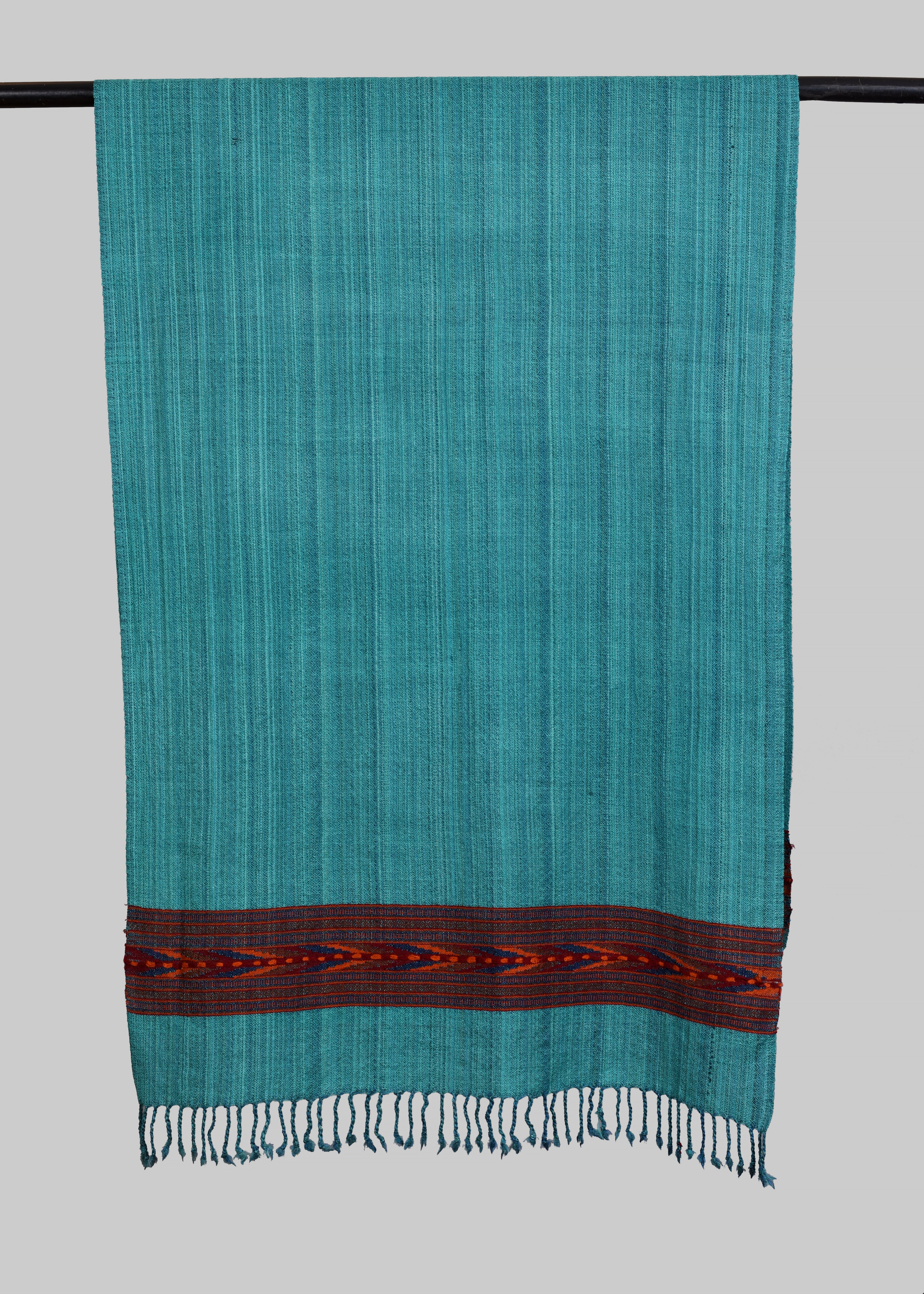 Kullu Handwoven Woollen Stole – Teal Tide
