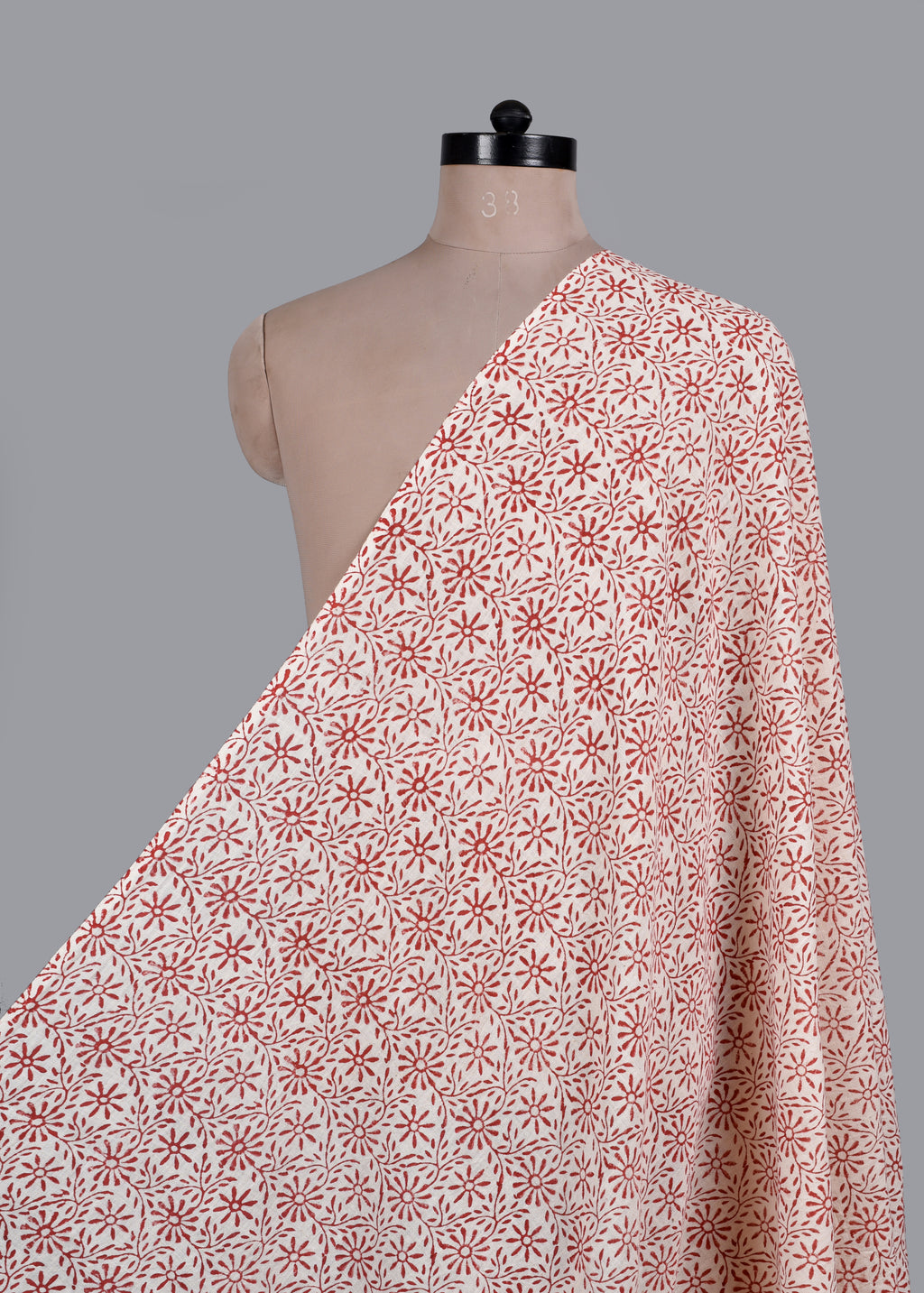 Terracotta Daisy Block Print