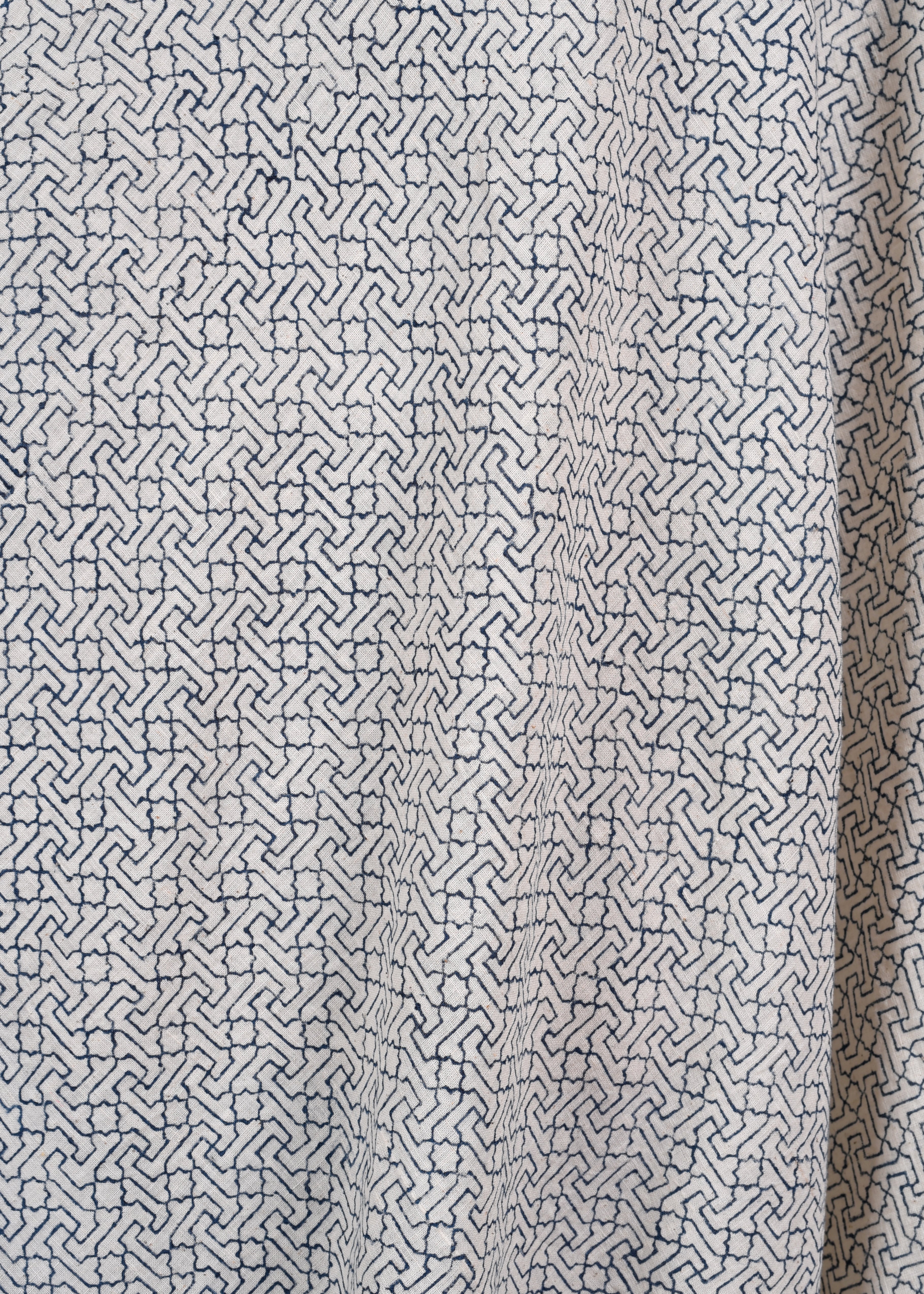 Indigo Labyrinth Block Print