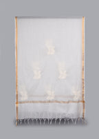 Chikankari Chanderi Dupatta: Ivory Crown