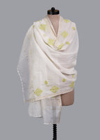 Chikankari Chanderi Dupatta: Lime Heritage