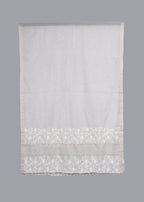 Chikankari Chanderi Dupatta: Ivory Garden