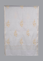 Chikankari Chanderi Dupatta: Golden Jasmine