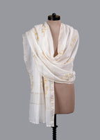 Chikankari Chanderi Dupatta: Golden Jasmine