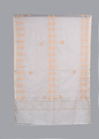 Chikankari Chanderi Dupatta: Peach Vine