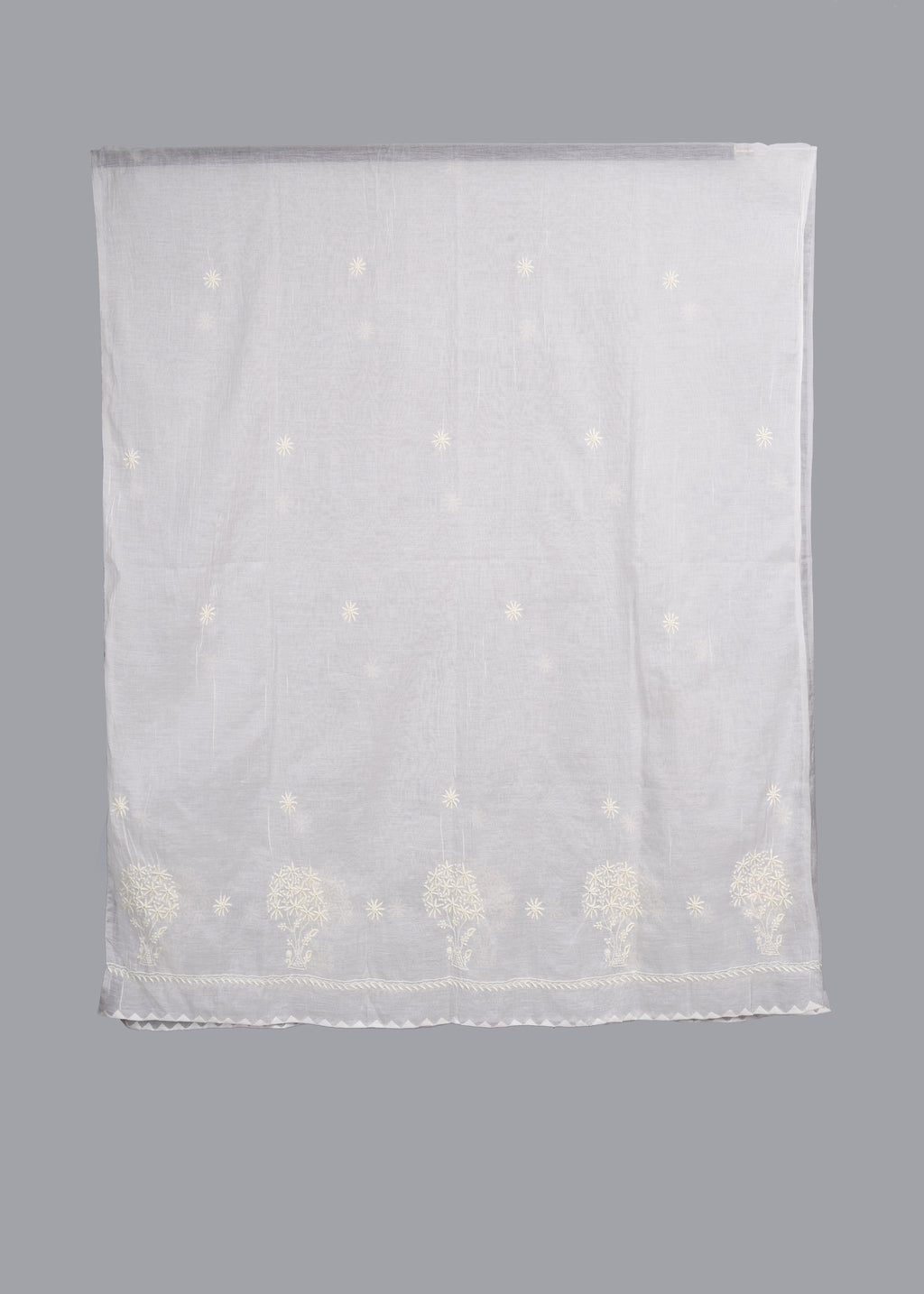 Chikankari Chanderi Dupatta: Pearl Bloom