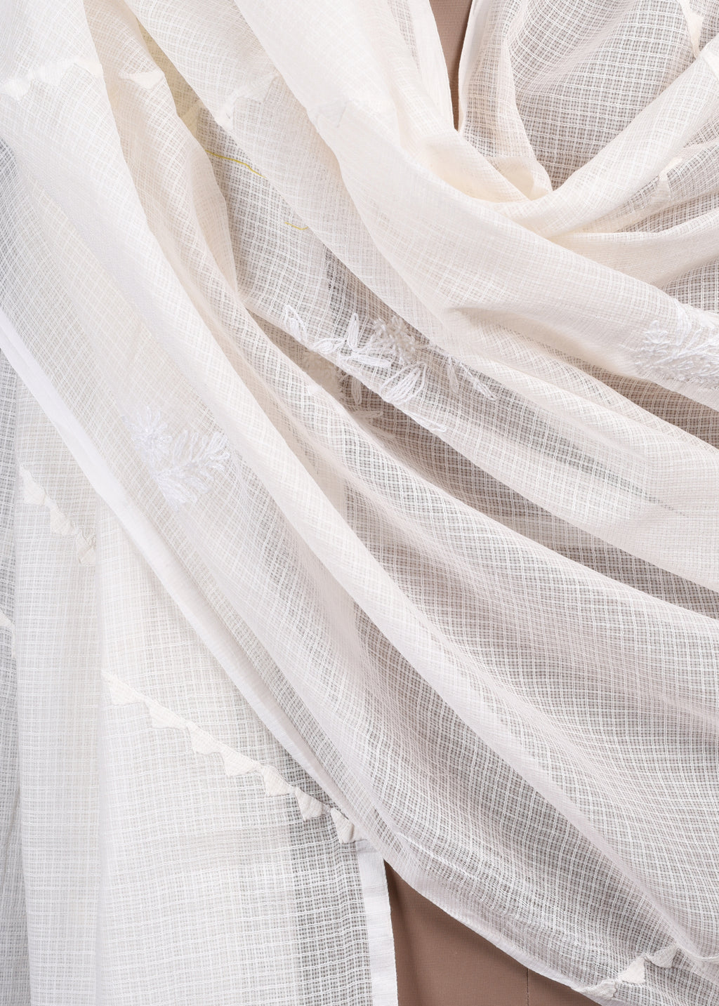 Chikankari Kota Dupatta: Snowfall Lattice