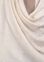 Handwoven & Handspun Pure Pashmina Stole – Ivory Whisper