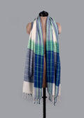 Handwoven Pure Cotton Stole – Ocean Breeze