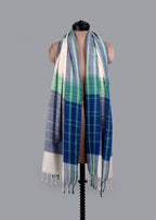 Handwoven Pure Cotton Stole – Ocean Breeze