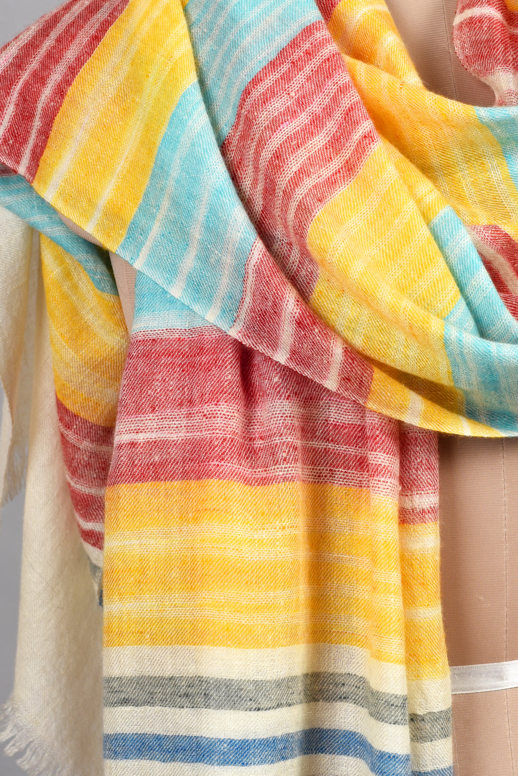 Handwoven & Handspun Pure Pashmina Stole – Rangrez Stripes