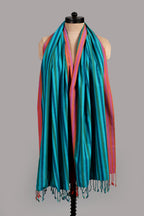 Handwoven Pure Cotton Stole – Peacock Stream
