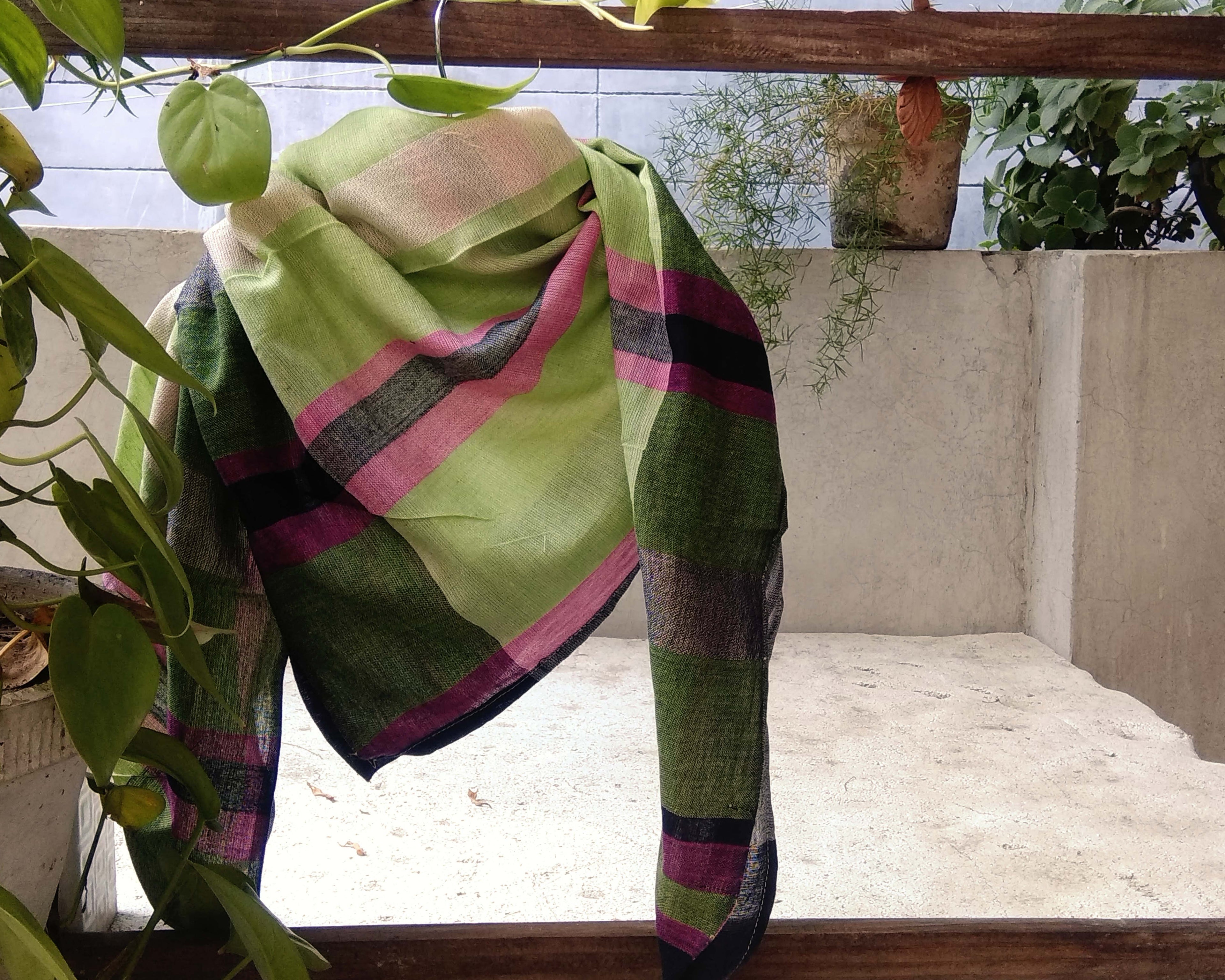 Handloom Multi colour Cotton Scarf