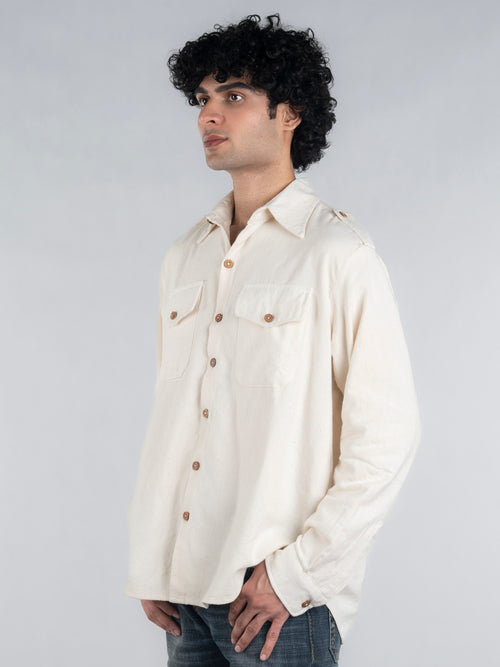 Classic Military Handspun and Handwoven Kora Shirt