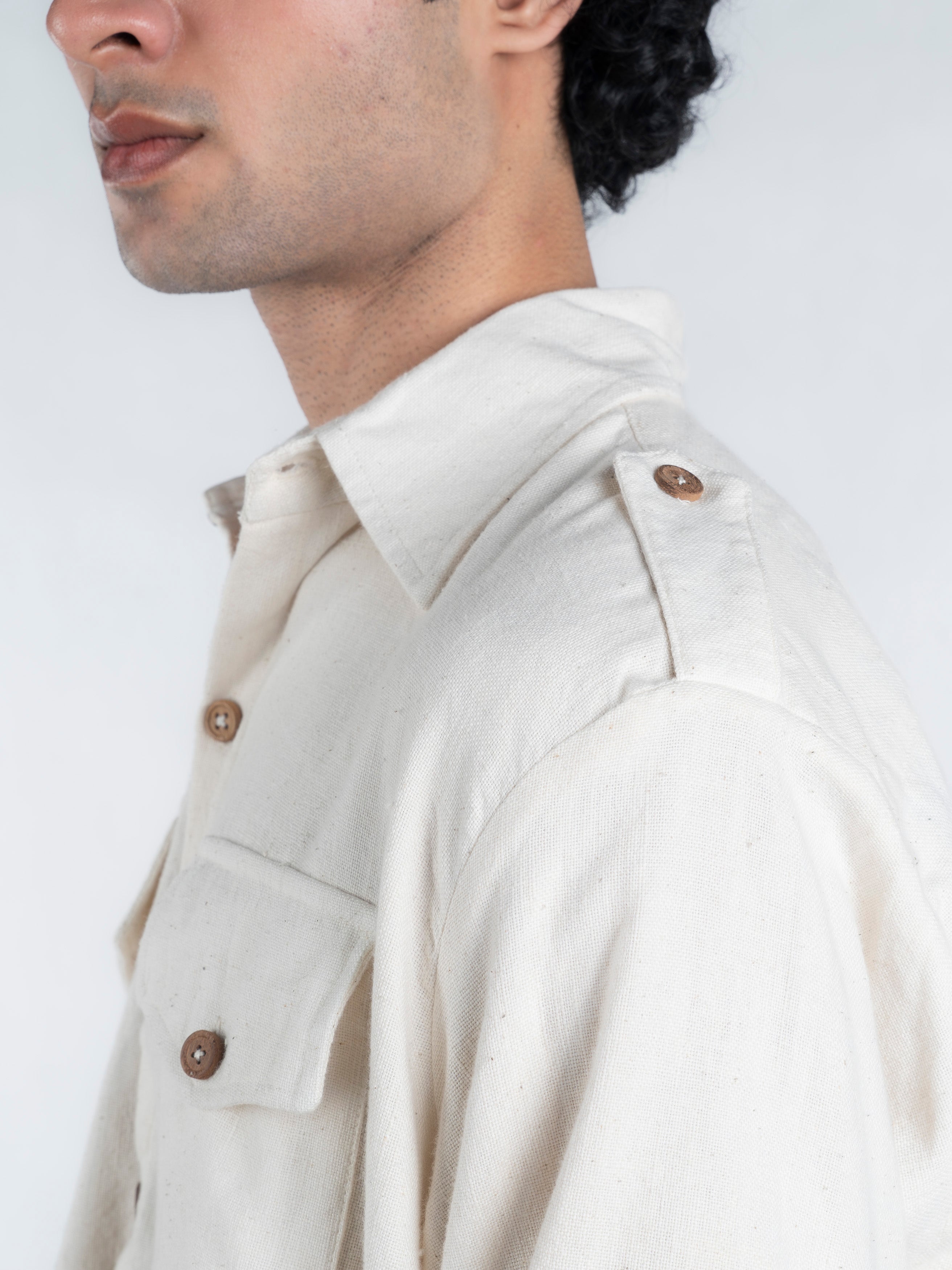 Classic Military Handspun and Handwoven Kora Shirt