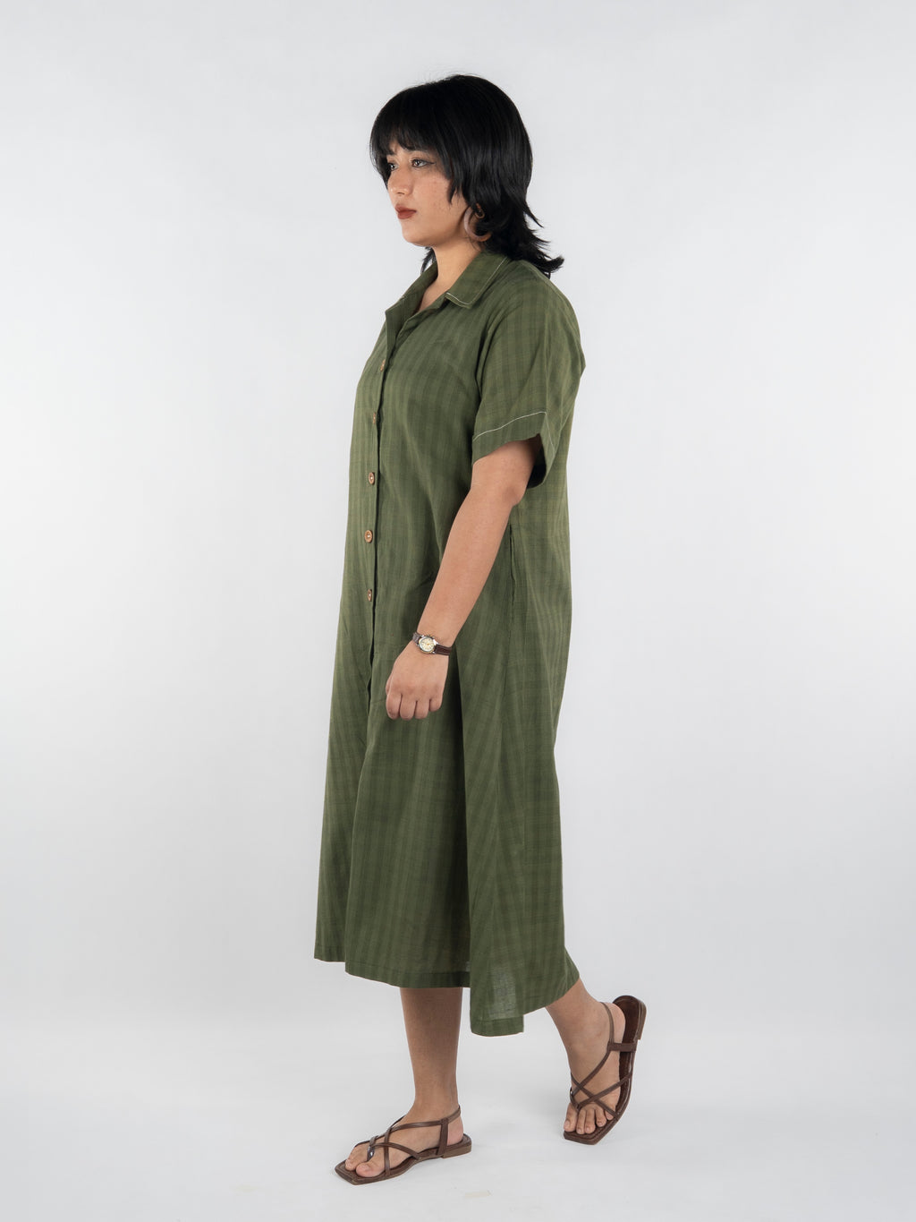 Olive Jungle Handloom Dress