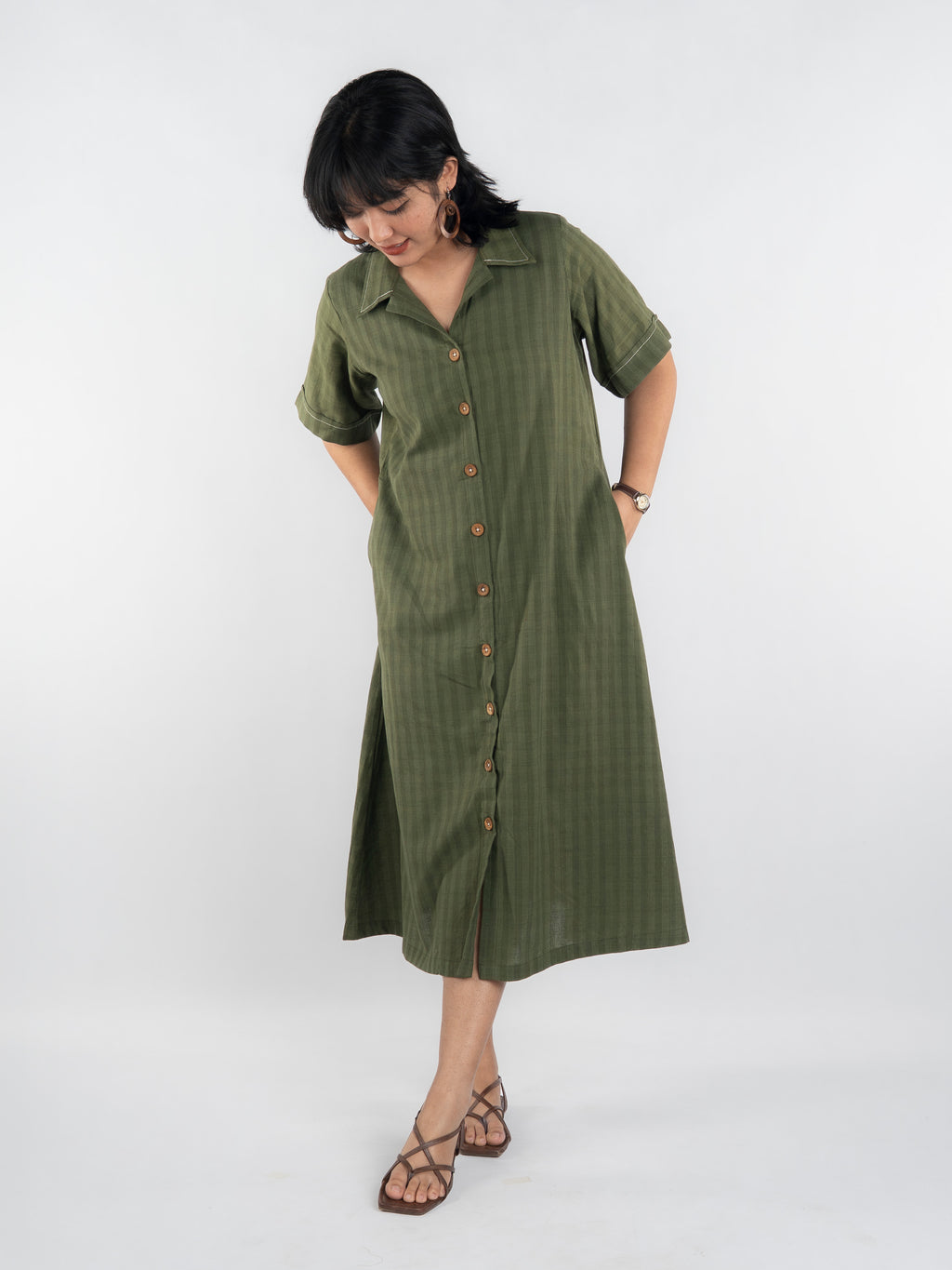 Olive Jungle Handloom Dress
