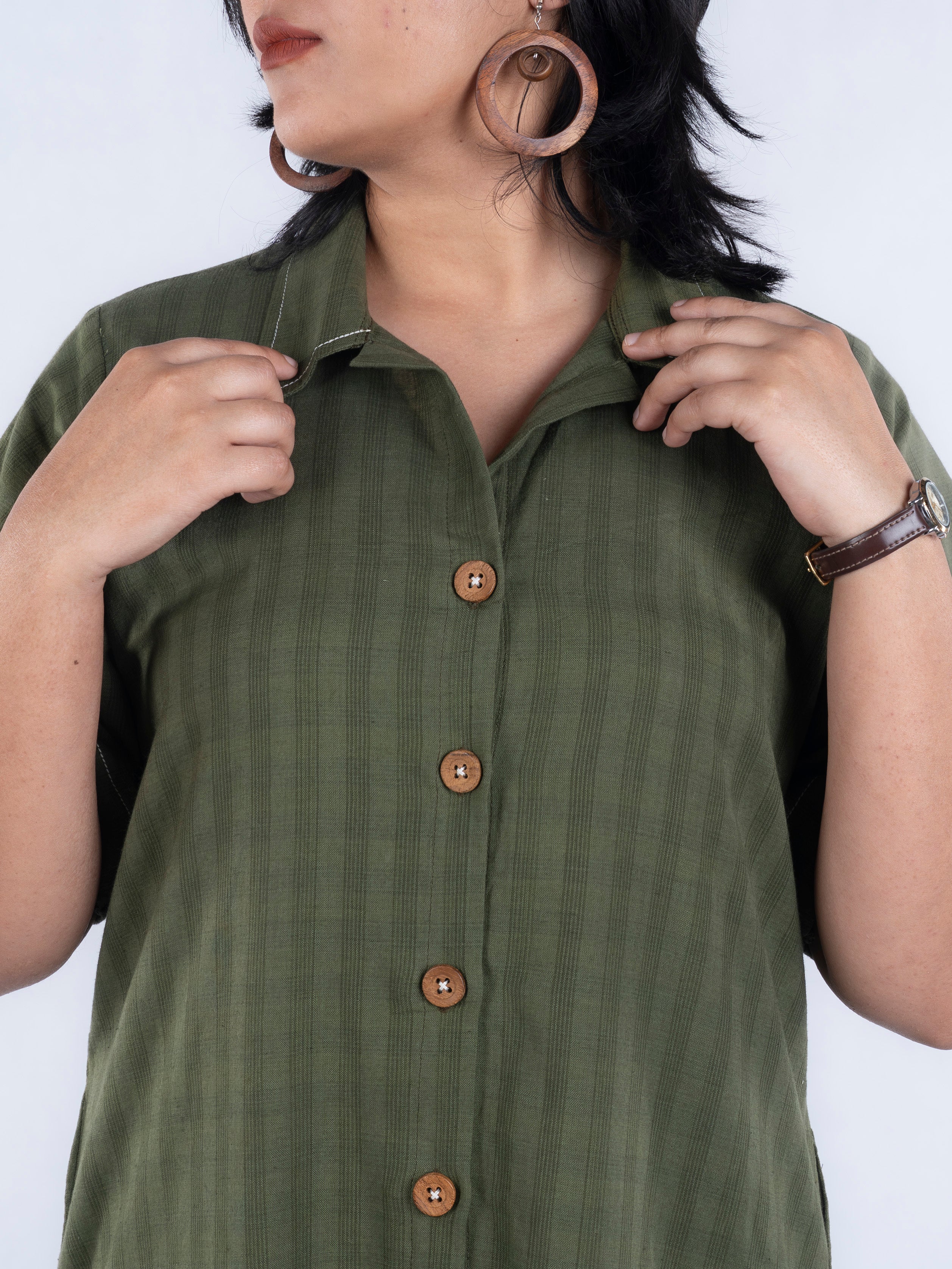 Olive Jungle Handloom Dress