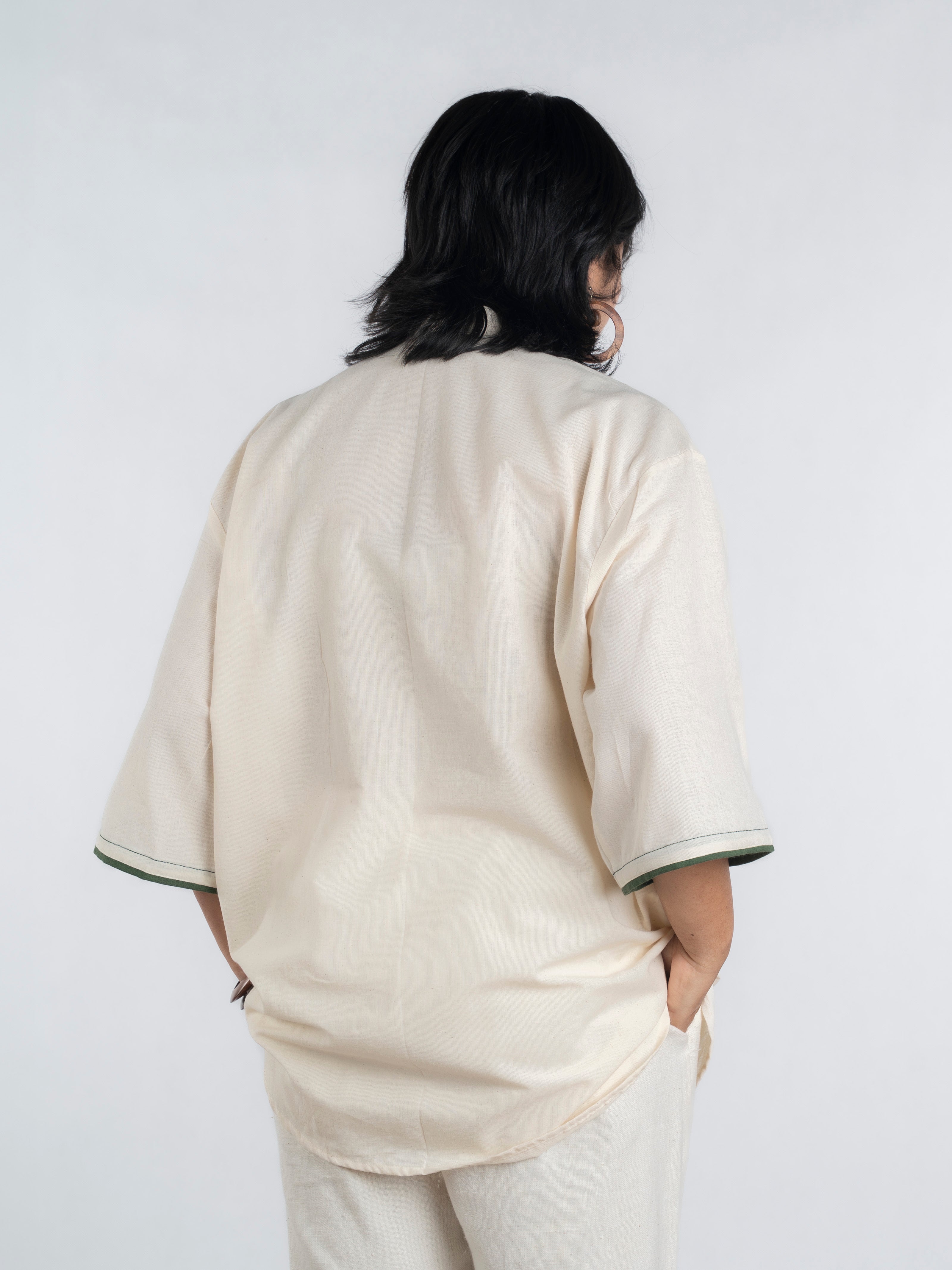 Green Twin Handspun and Handwoven Kora Shirt