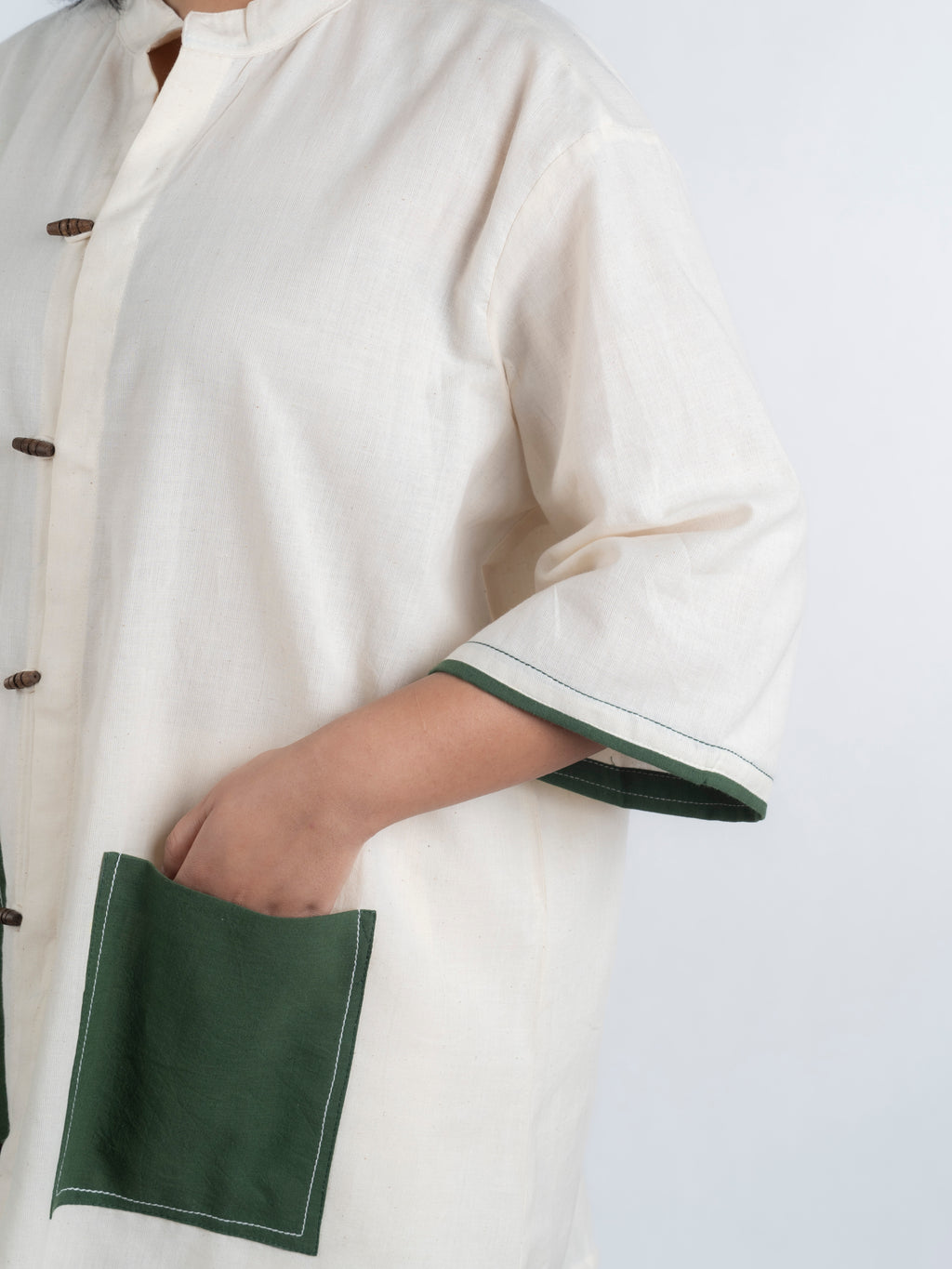 Green Twin Handspun and Handwoven Kora Shirt